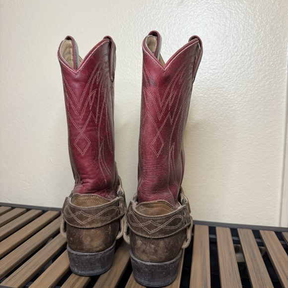 Frye Size 9.5B Billy Harness Redwood Women's Leather Cowboy Boots - Picture 3 of 9
